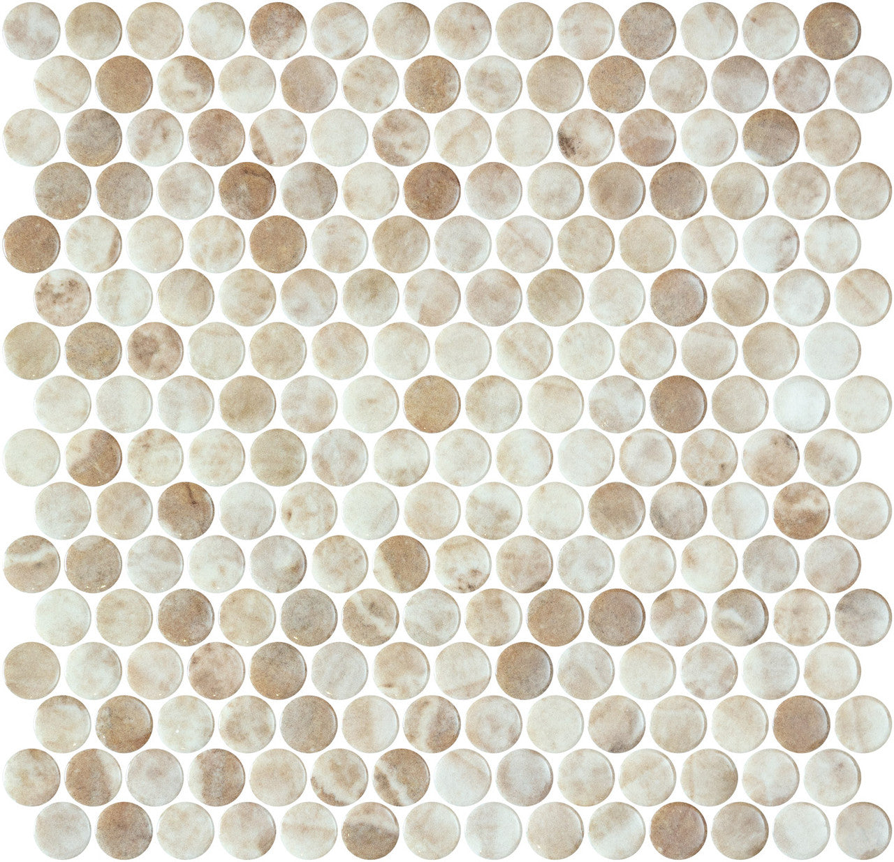 Onix Mosaico Hearth Palace Penny Round Kara Beige HP1PRKBG