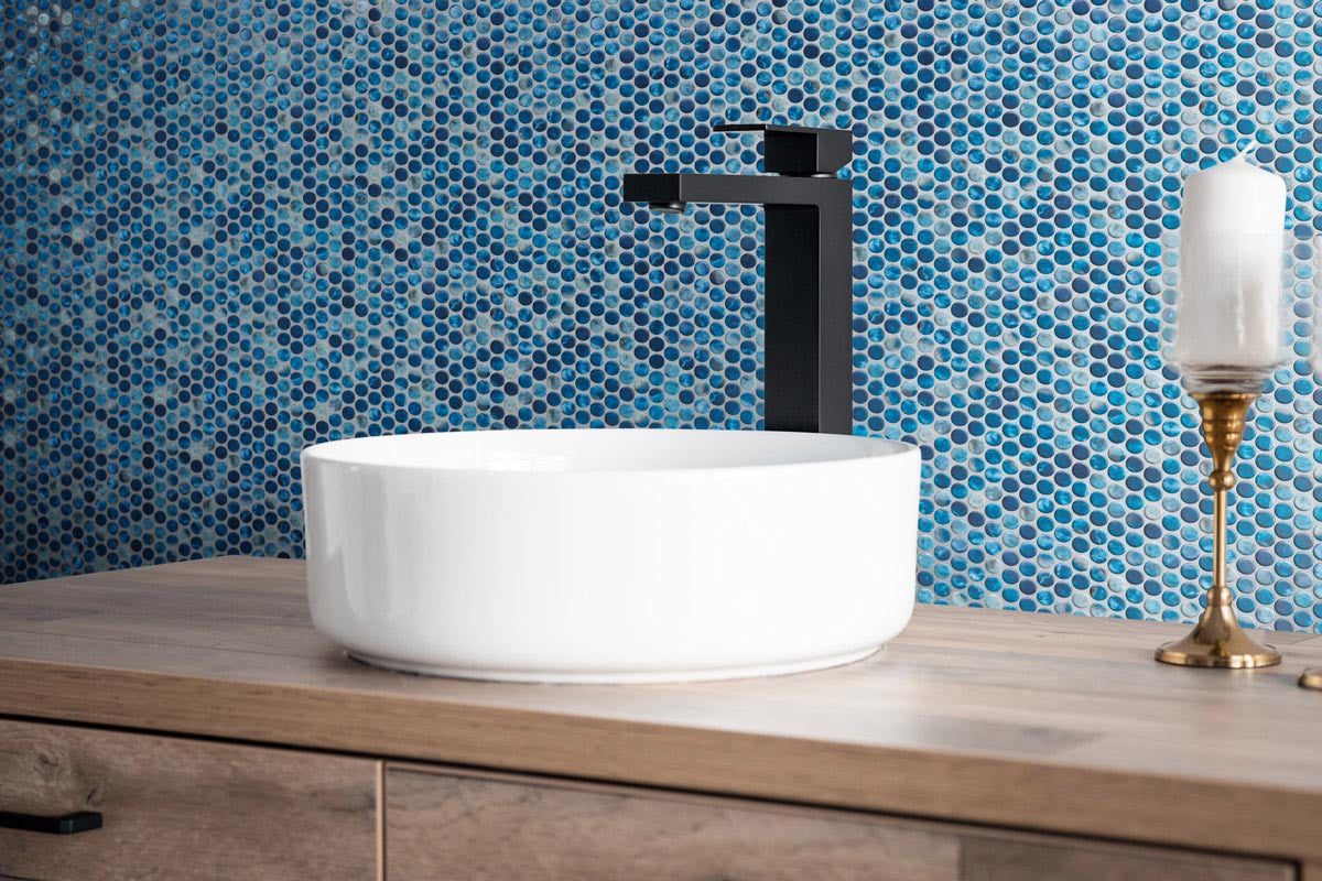 Onix Mosaico Hearth Palace Penny Round Saona HP1PRS bathroom tile