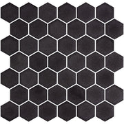 Onix Mosaico Hearth Palace Hexagon Stone Glass Black HP2HSGB