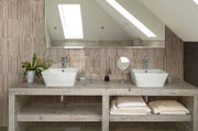 Home Series Honey 5 x 10 kitkat vanity backsplash tile install