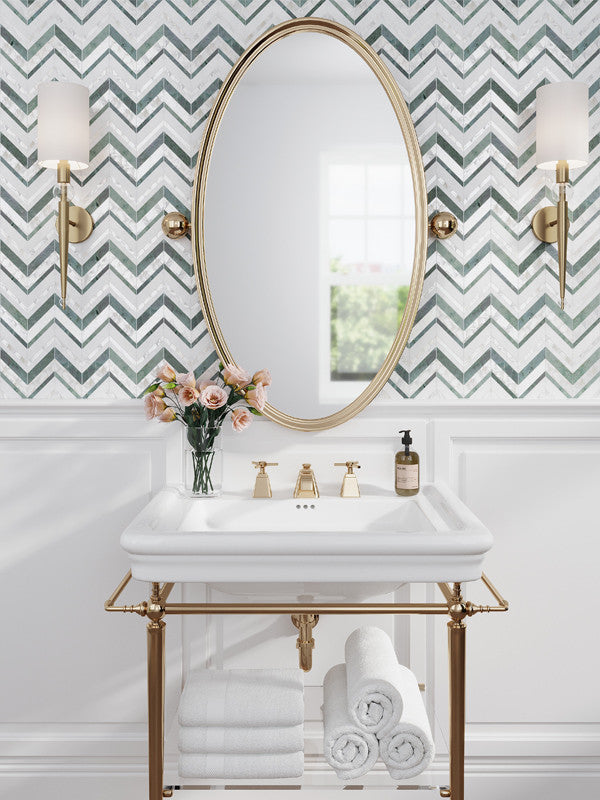 Ireland Series Marble Mosaic Kilkenny IRD-CV13 bathroom wall tile install