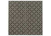 Louix Willa LOU-6423 black and white 7.5x7.5 encaustic-look porcelain tile, four tiles shown together