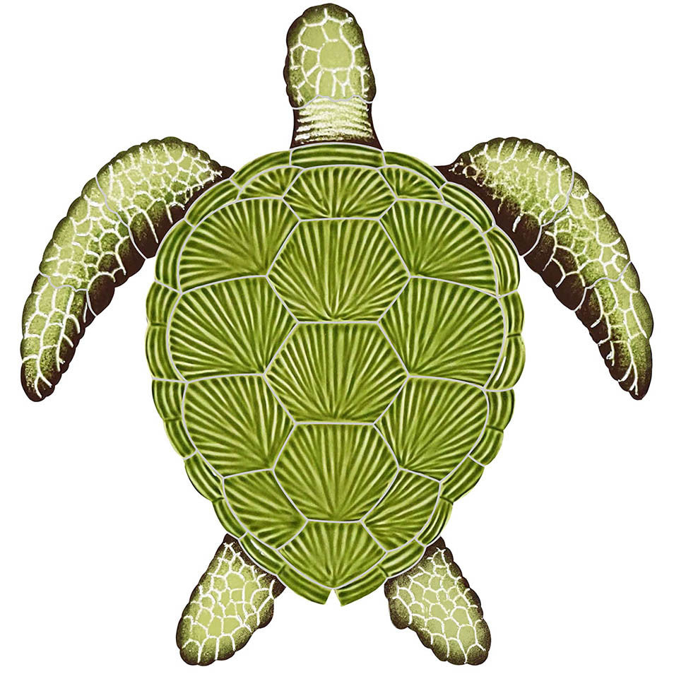 Loggerhead Turtle 15 x 14 green TLOGREM BELK Tile