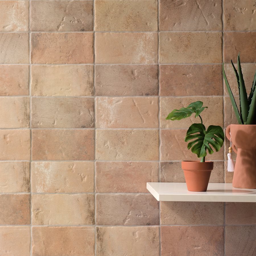 Malta Cotto 4 x 8 Matte Accent Wall Tile Install