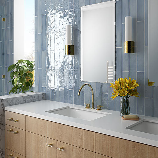 Bella Glass Tiles Manacor Blue Moon MAN-26921 Vanity Backsplash area