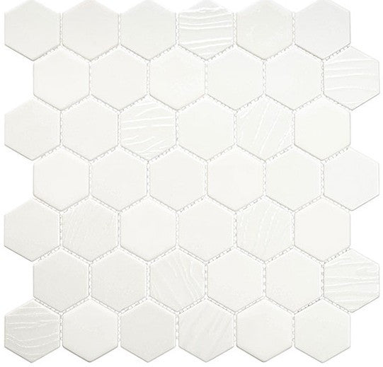 Meringue MGU-9602 Swissel hexagon Recycled Mosaic Tile