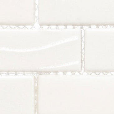 Meringue MGU-9603 Mallow Mini subway recycled glass tile mosaic Close Up
