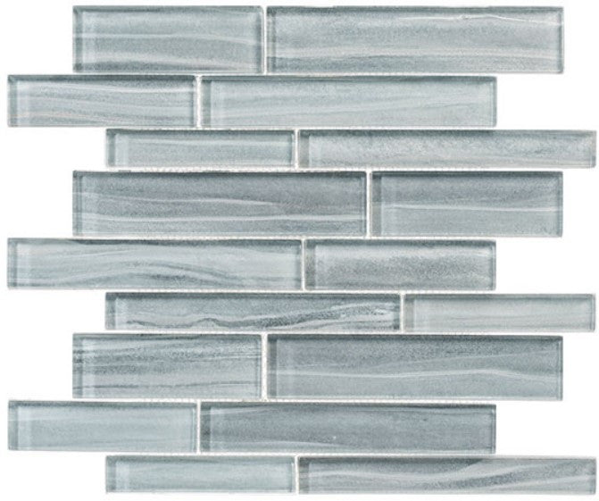 Mist Series Interlocking glass mosaic tile MSTS4282 Pistachio Glow