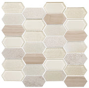 Modular Garden glass and stone elongated hexagon mosaic MLR-6044 Parisian Park