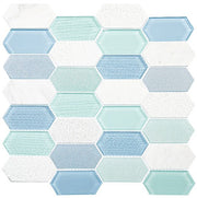 Modular Garden glass and stone Picket mosaic MLR-6045 Lucia Isle