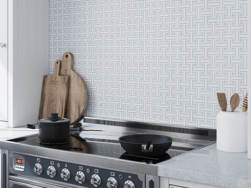 Mykonos Series MKN-06 Gialos waterjet mosaic kitchen backsplash Tile install