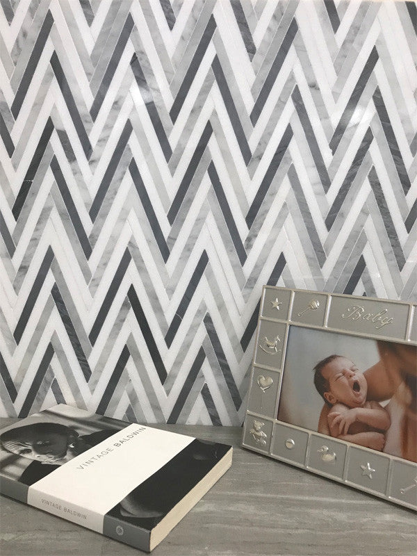 Mykonos Series MKN-03 Arta Chevron mosaic kitchen backsplash Tile