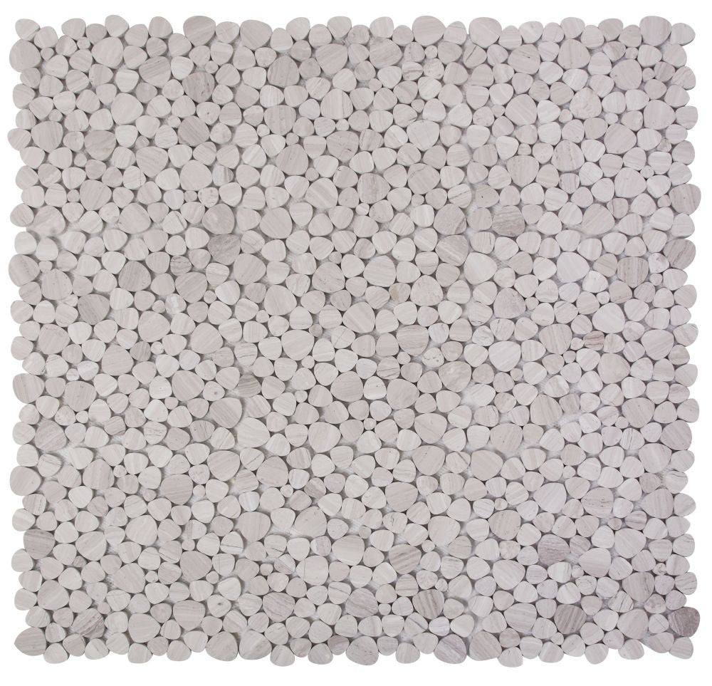 NB148 Sliced Pebble Grey Marble Mosaic Tile 9 sheets together