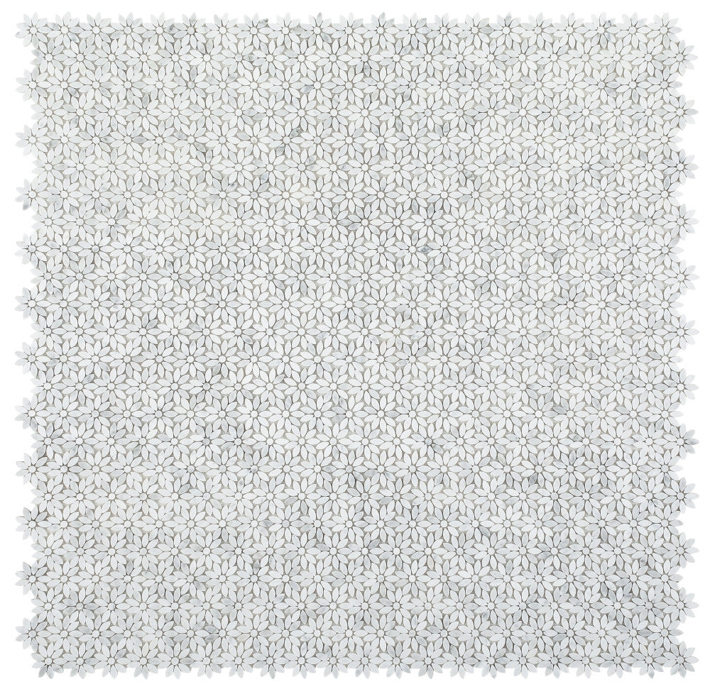 NB202 Wild Flower Carrara Marble Mosaic Tile 9 sheets together