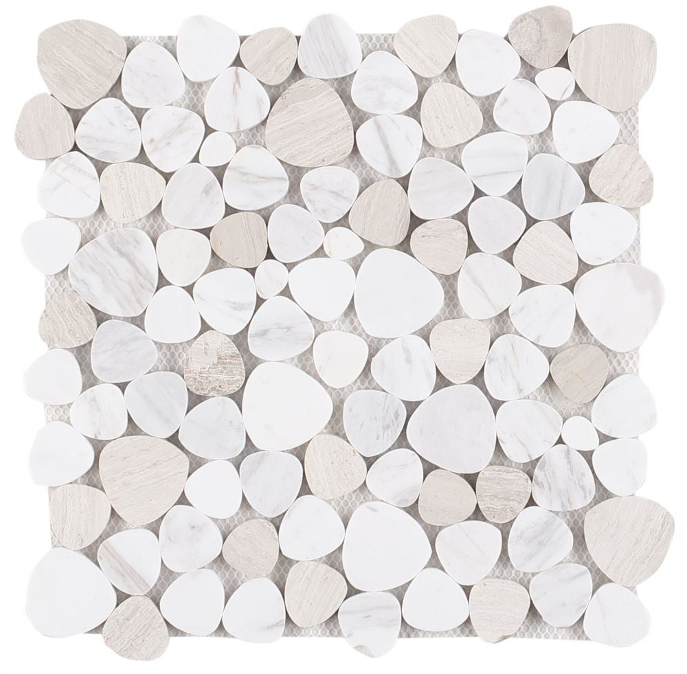 NB273 Sliced Pebble Loft Marble Mosaic Tile