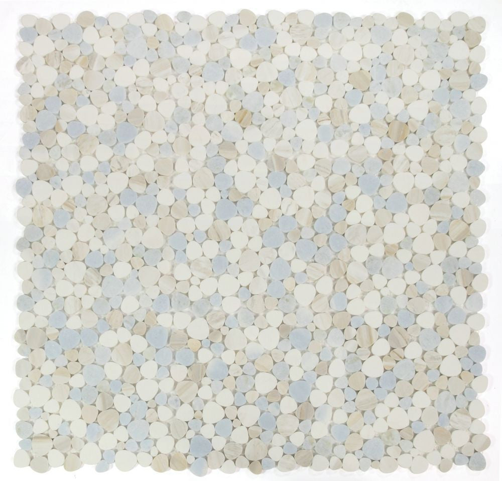 NB3506 Sliced Pebble Sky Marble Mosaic Tile 9 sheets together