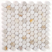 NB3622 Calacatta Polished Penny Round Marble Mosaic