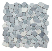 NB3630 Broken Pebble Blue Glass and Stone Mosaic