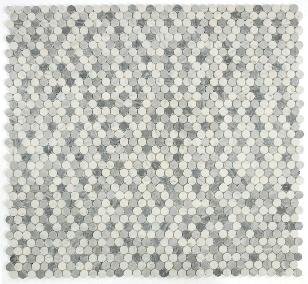 NB3688 Penny Round Marble Dusk Polished 9 sheets together