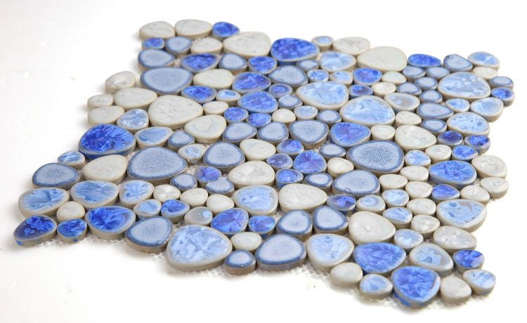 NB3692 Sapphire Pebble Mosaic Tile Angle View