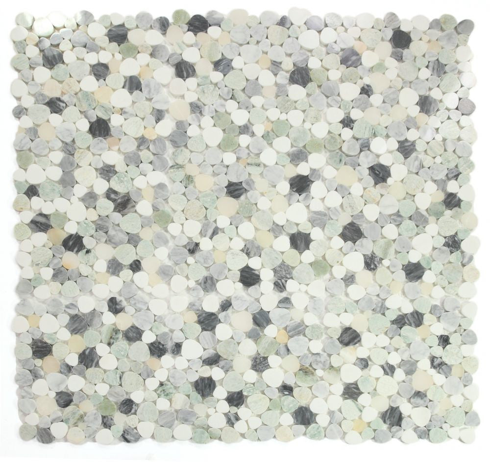 NB3696 Sliced Pebble Grassland Marble Mosaic 9 sheets together