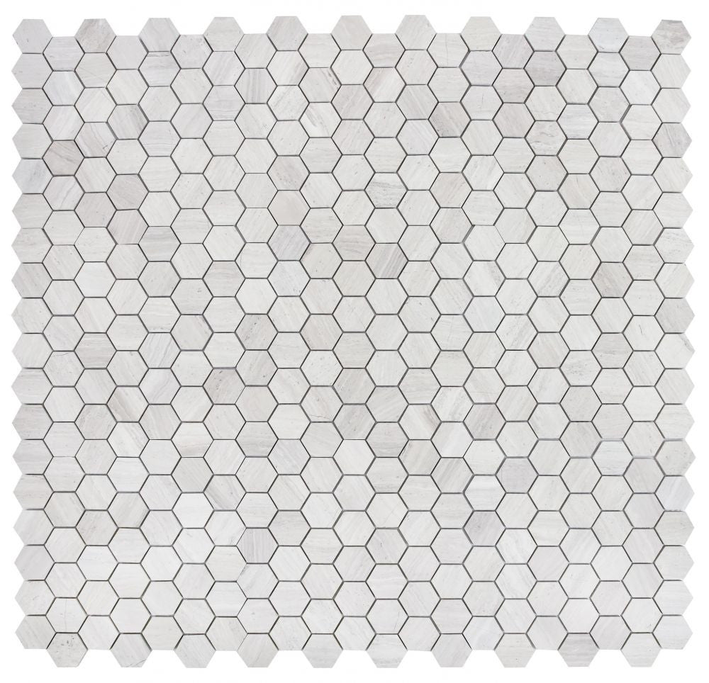 NB372 Wooden Grey 2 x 2 Honed Marble Mosaic tile 9 sheets together