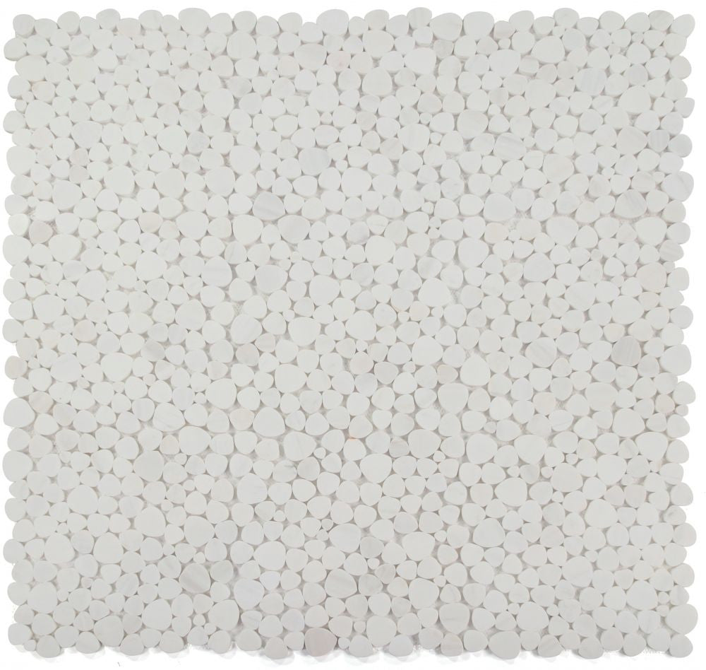 NB3768 Sliced Pebble Dolomite Honed Marble Mosaic 9 sheets together