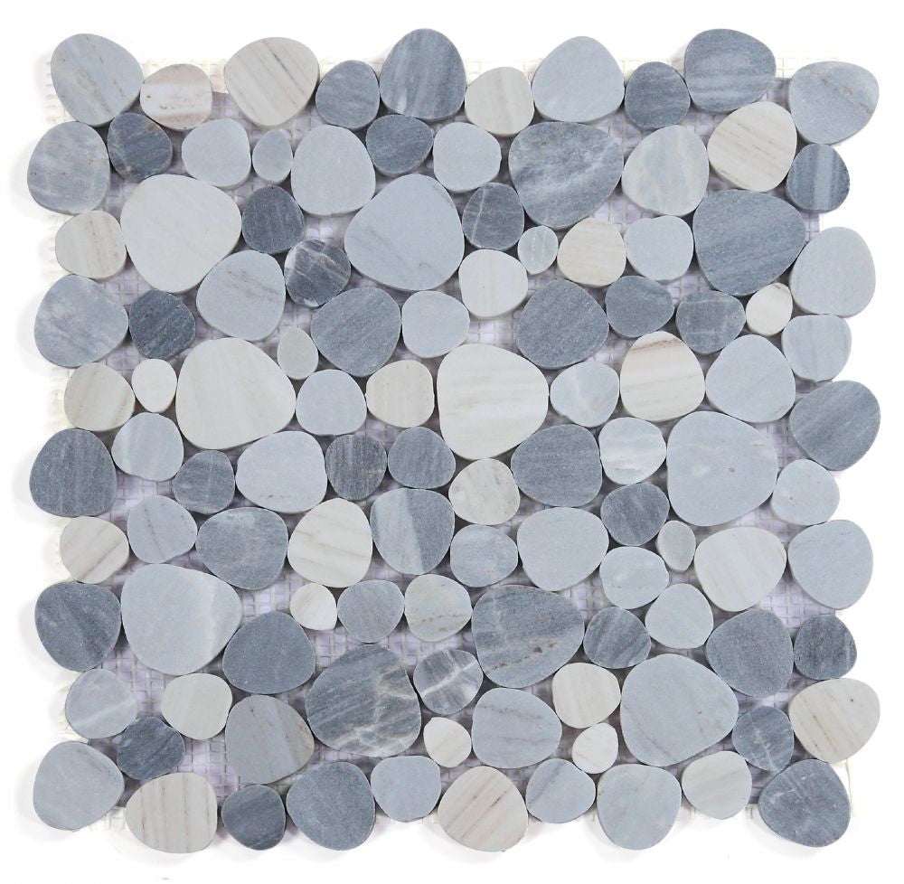 NB3793 Sliced Pebble Italian Blue Marble Mosaic