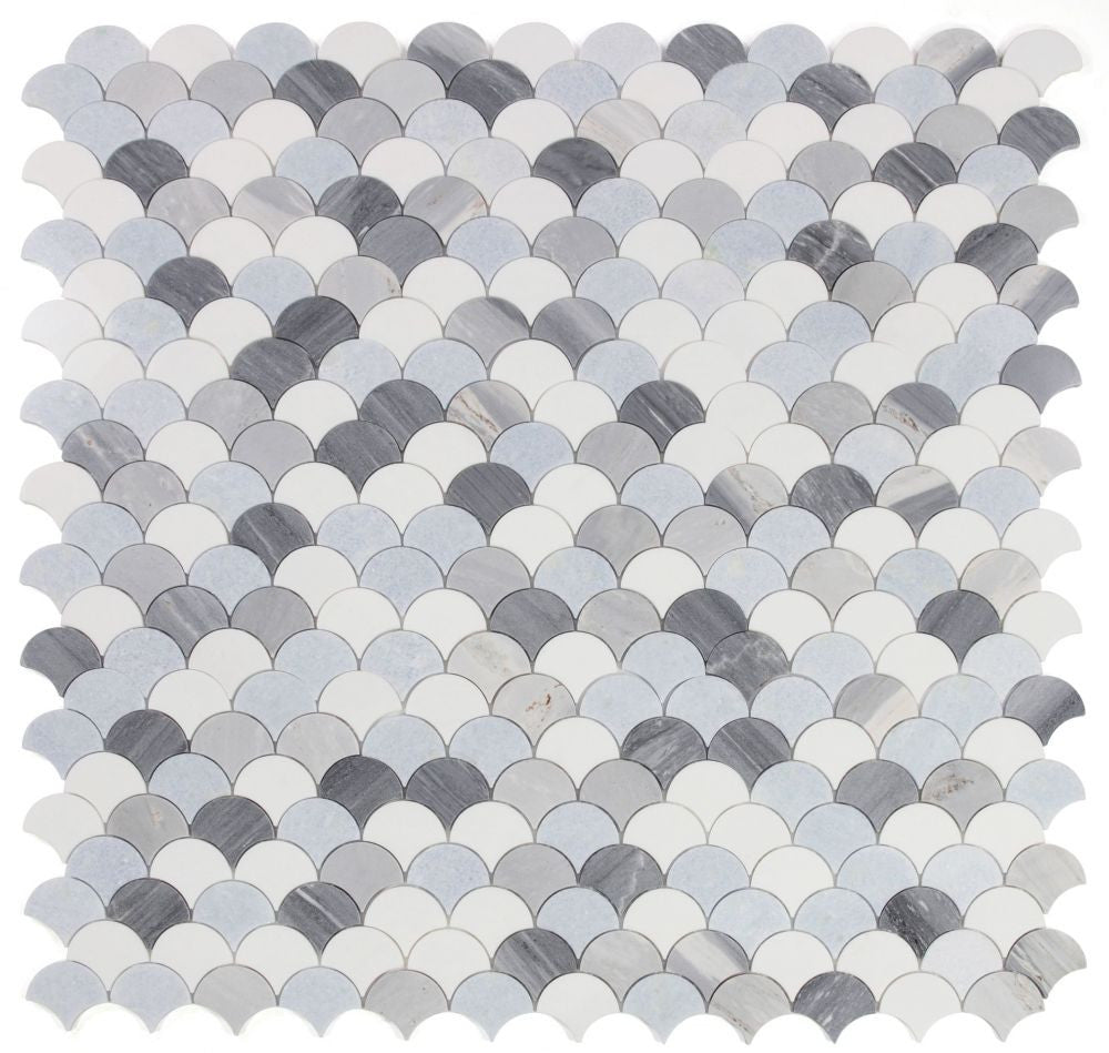 NB3806 Fish Scale Deep Ocean Marble Mosaic 9 sheets together