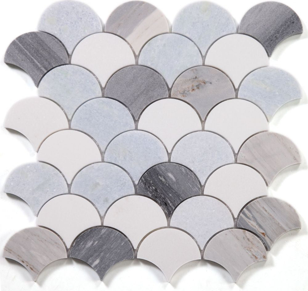 NB3806 Fish Scale Deep Ocean Marble Mosaic