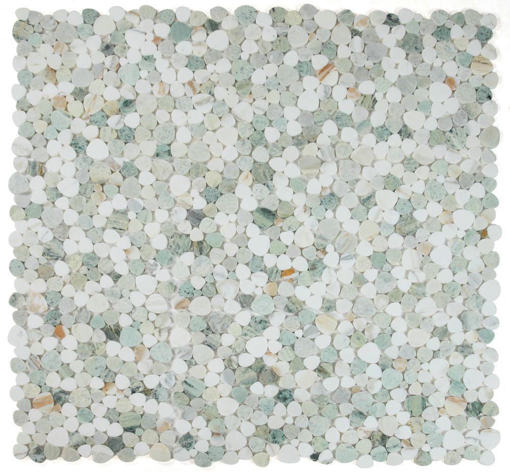 NB3912 Sliced Pebble Spring Marble Mosaic Tile 9 sheets together