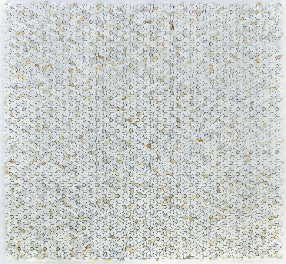 NB3915 Wild Flower Calacatta Gold Marble Mosaic Tile 9 sheets together