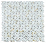 NB3915 Wild Flower Calacatta Gold Marble Mosaic Tile