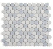 NB3931 Penny Round Marble Crystal Ocean Mosaic