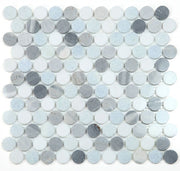 NB3932 Penny Round Marble Deep Ocean Mosaic tile
