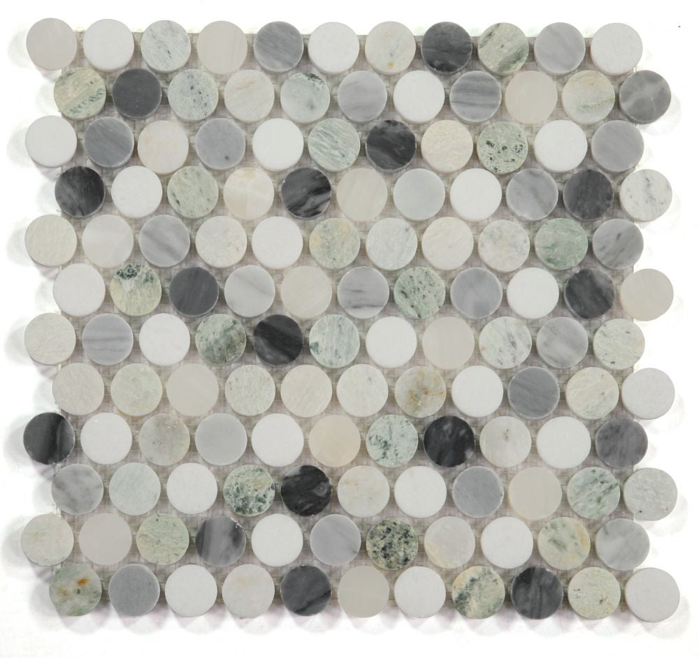 NB3933 Grassland Penny Round Marble Mosaic