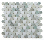 NB3934 Green Penny Round Marble Mosaic