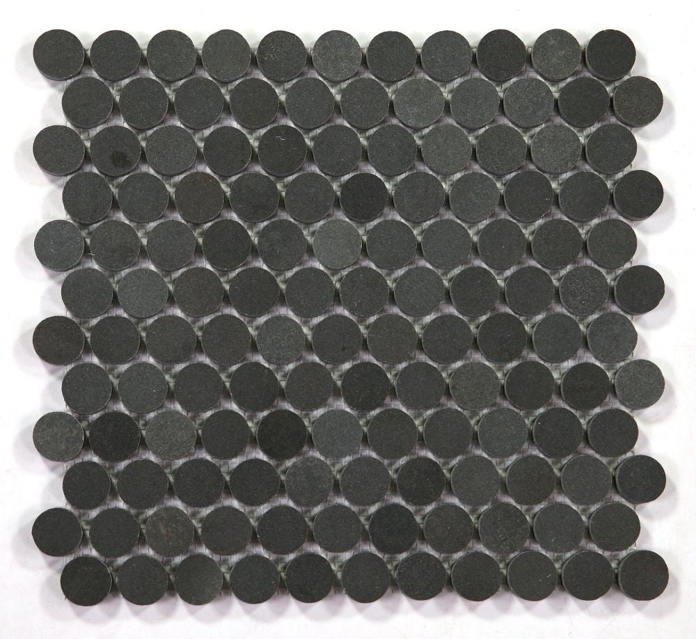 NB3985 Basalt Penny Round Marble Mosaic Tile