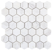 NB414 White Volakas 2 x 2 hexagon Marble Mosaic at BELK Tile