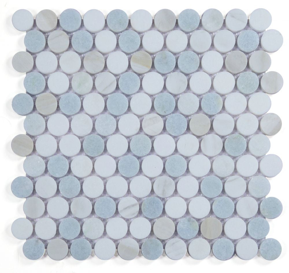NB4221 Sky Penny Round Marble Mosaic at BELK Tile
