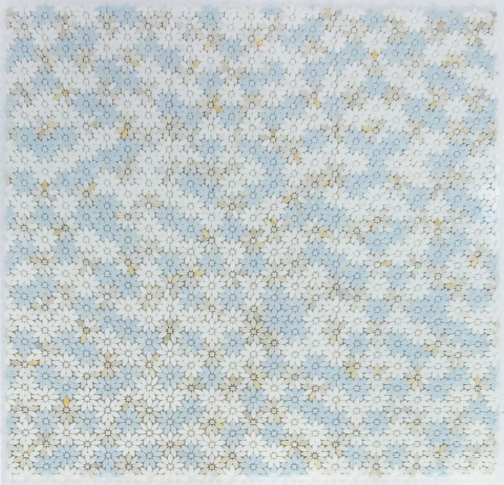 NB4262 Wild Flower Marina Marble Mosaic Tile 9 sheets together