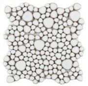 NB439 Fancy White Pebble Mosaic Tile