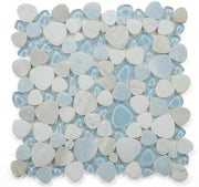 NB4424 Sky Glass and Stone Mosaic Pebble Tile