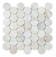 NB4444 Large Penny Round Eura Wood Honed Marble Mosaic
