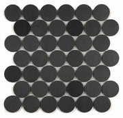 NB4446 Large Penny Round Basalt Honed Marble Mosaic