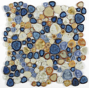 NB452 Blue Pebble Mosaic Tile