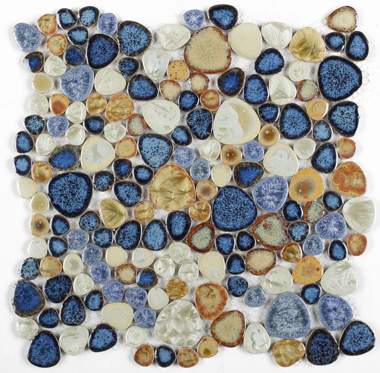 NB452 Blue Pebble Mosaic Tile