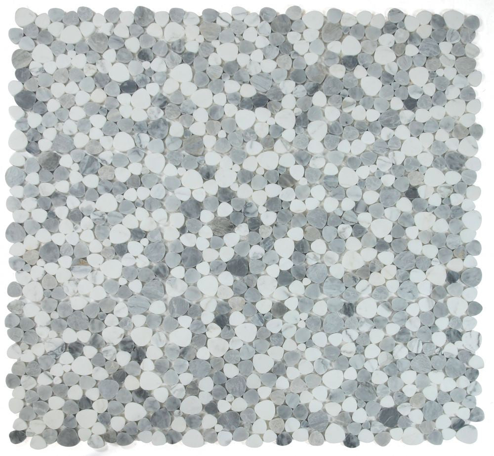NB678 Sliced Pebble Dusk Marble Mosaic Tile 9 sheets together