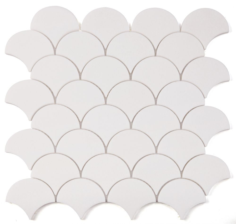 NB686 Fish Scale thassos White Marble Mosaic
