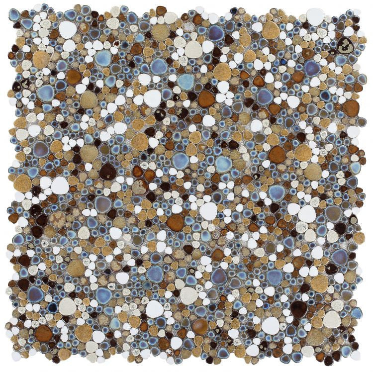 NB705 Mango Pebble Mosaic Tile 9 sheets together